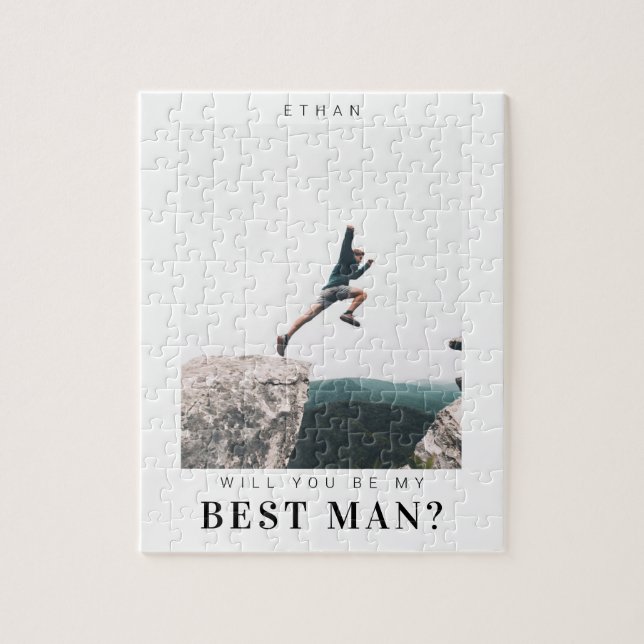 Will you be my Best Man Minimalist Photo Modern    Jigsaw Puzzle (Vertical)