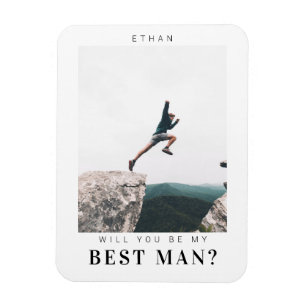 Will you be my Best Man Minimalist Photo Modern Magnet