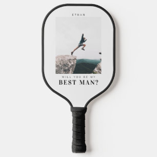 Will you be my Best Man Minimalist Photo Modern  Pickleball Paddle