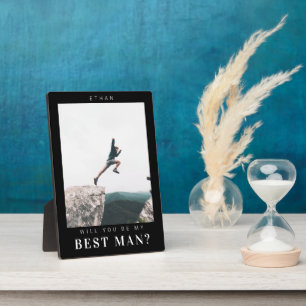 Will you be my Best Man Minimalist Photo Modern Plaque