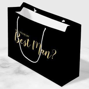 Will You Be My Best Man? Modern Proposal Large Gift Bag