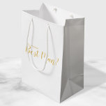 Will You Be My Best Man? Modern Script Gold Medium Gift Bag<br><div class="desc">"Will You Be My Best Man?" Modern Script White and Gold Best Man Proposal Gift Bag featuring title "Will You Be My Best Man?" in gold modern script font style on white background. Please Note: The foil details are simulated in the artwork. No actual foil will be used in the...</div>