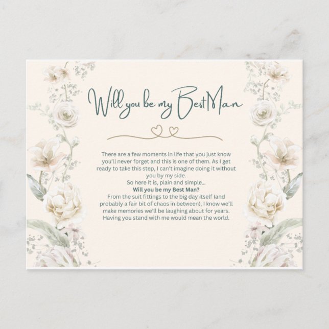 Will you be my best man - Proposal Postcard (Front)