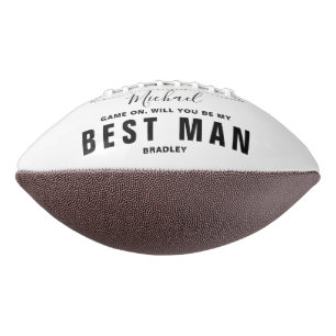 Will You Be My BEST MAN Wedding Personalised Name Football