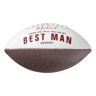 Will You Be My BEST MAN Wedding Personalised Name Football