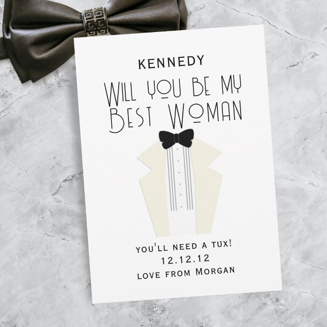 Will You Be My Best Woman Card (For your Best Woman. Just add your details)