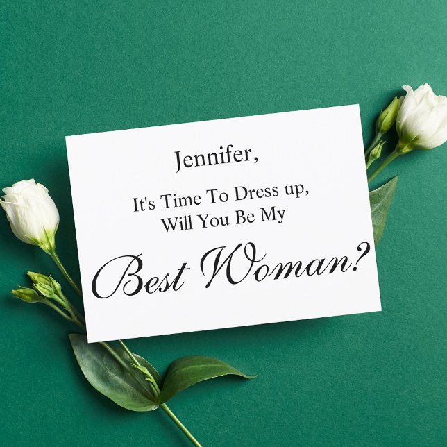 will you be my best woman minimal proposal  invitation (Creator Uploaded)