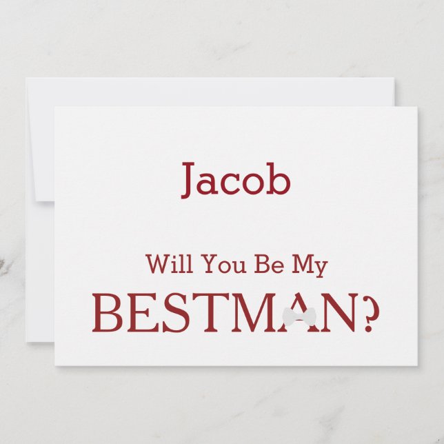 Will You Be My Bestman? Invitation (Front)