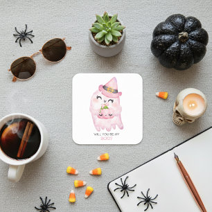 Will You Be My Boo Pink Ghost Sticker