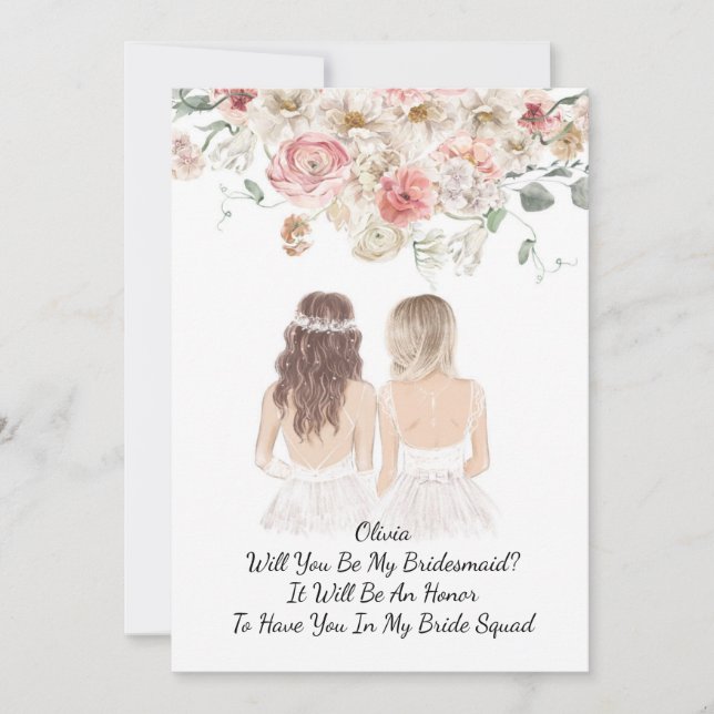 WILL YOU BE MY BRIDEMAID PROPOSAL SAVE THE DATE (Front)