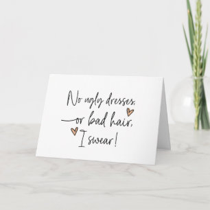 Will You Be My Bridesmaid Asking Request for Bride Card