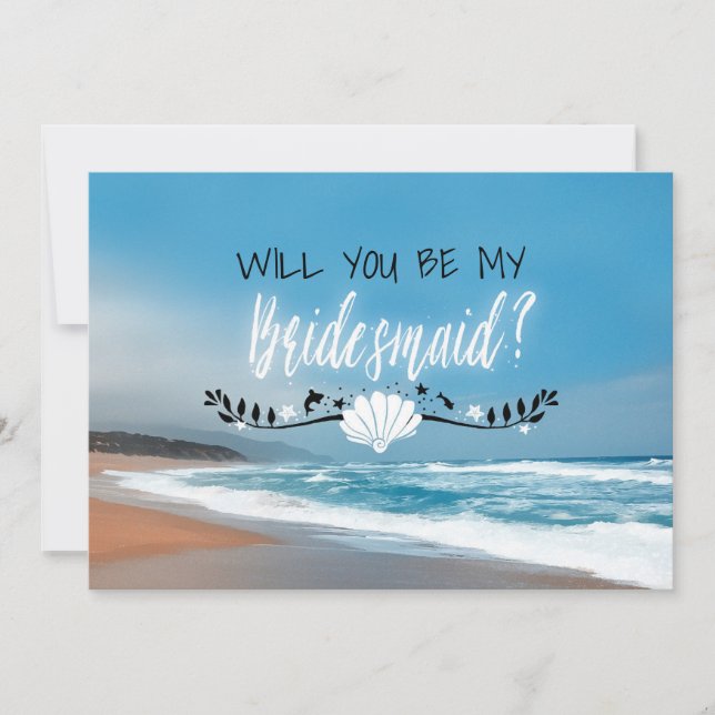 Will You Be My Bridesmaid | Beach Bridesmaid Invitation (Front)