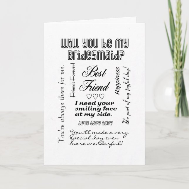 Will You Be My Bridesmaid, Best Friend? Invitation (Front)