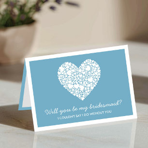 Will You Be My Bridesmaid? Blue Heart Card