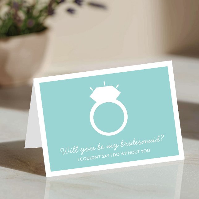 Will You Be My Bridesmaid? Blue Ring Card (Creator Uploaded)