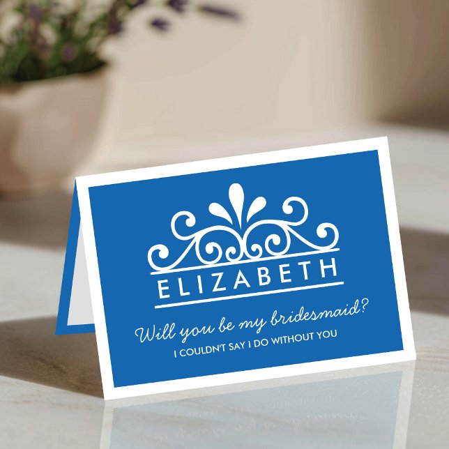Will You Be My Bridesmaid? Blue Tiara Card (Creator Uploaded)