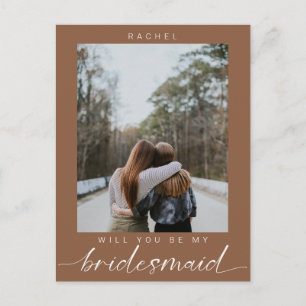 Will you be my Bridesmaid Boho Chic Photo Modern  Postcard