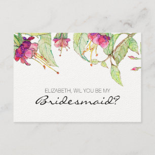 Will you Be my Bridesmaid Boho Pink Floral Invitation