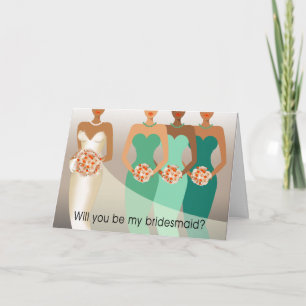 Will you be my Bridesmaid? Bridal Party   green Invitation