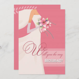 Will you be my Bridesmaid? Bride Silhouette Invitation