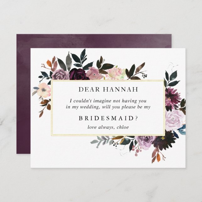 Will You Be My Bridesmaid | Bridesmaid Card (Front/Back)