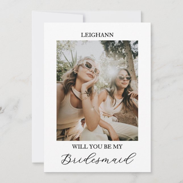 Will You Be My Bridesmaid Bridesmaid Proposal Card (Front)