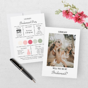 Will You Be My Bridesmaid Bridesmaid Proposal Card