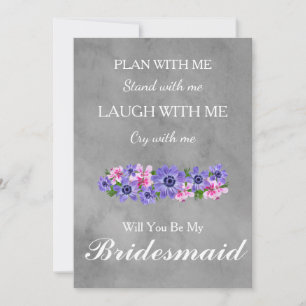 Will you be my Bridesmaid? Bridesmaid Proposal  Invitation