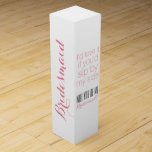 Will you be my bridesmaid bridesmaids gift box<br><div class="desc">Will you be my bridesmaid? - funny,  trendy bridal party black,  white and pink gift box for wine invite.</div>