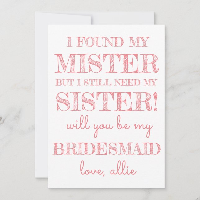 Will You Be My Bridesmaid | Card (Front)