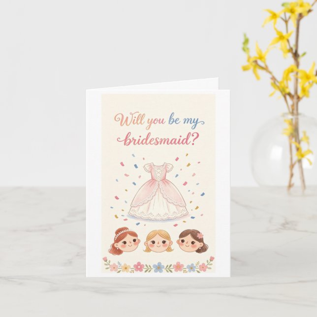 Will you be my bridesmaid card (Yellow Flower)