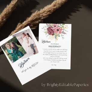 Will You Be My Bridesmaid Card