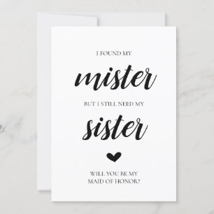 Will you be my bridesmaid card