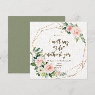 Will you be my bridesmaid card boho blush floral