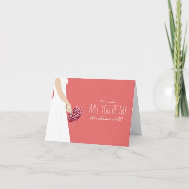 Will You Be My Bridesmaid Card (cayenne) (Front)