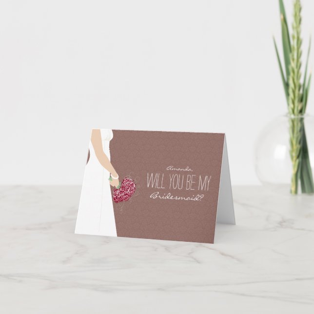 Will You Be My Bridesmaid Card (chocolate) (Front)