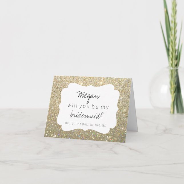 Will You Be My Bridesmaid Card - Fab Day Gold (Front)