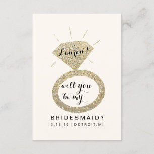 Will You Be My Bridesmaid Card - Glit Diamond FabW