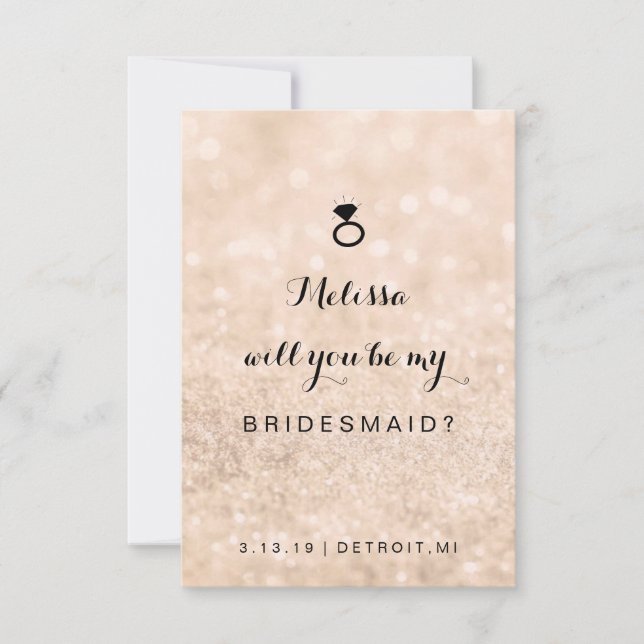 Will You Be My Bridesmaid Card - Glit Ring Fab Pch (Front)