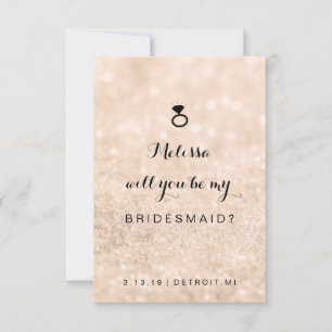 Will You Be My Bridesmaid Card - Glit Ring Fab Pch