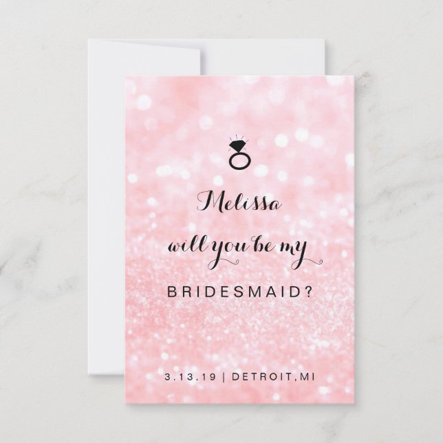 Will You Be My Bridesmaid Card - Glit Ring Fab Pi (Front)