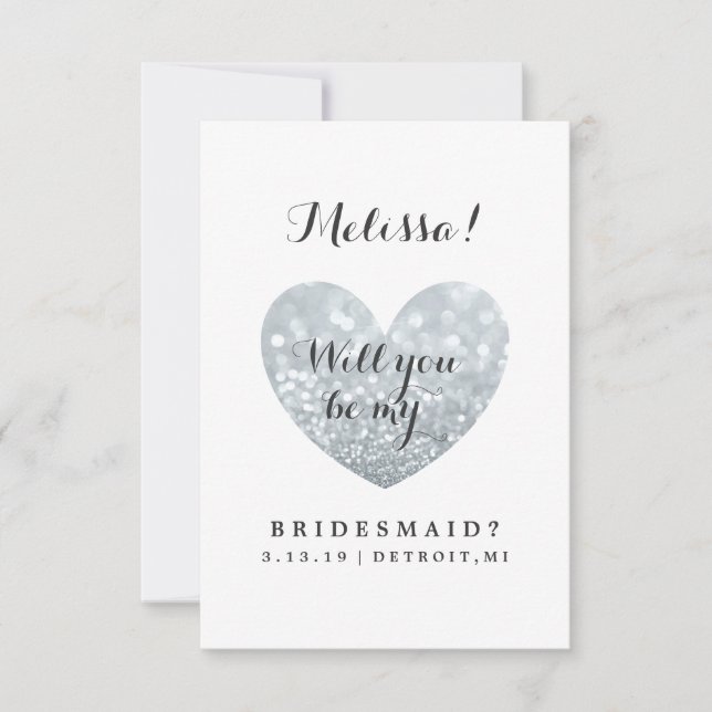 Will You Be My Bridesmaid Card - Glitter Fab (Front)
