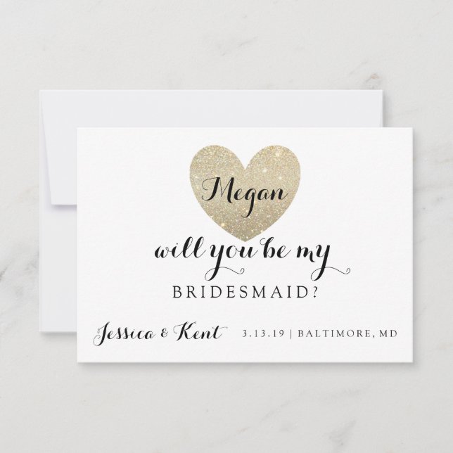 Will You Be My Bridesmaid Card - Heart's Fab II (Front)