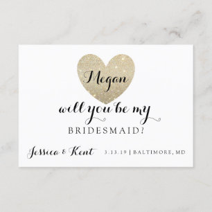 Will You Be My Bridesmaid Card - Heart's Fab II