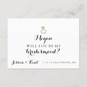 Will You Be My Bridesmaid Card - Her Ring Fab