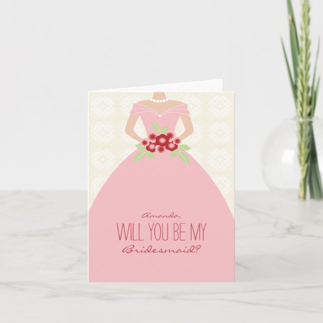 Will You Be My Bridesmaid Card (light pink) (Front)