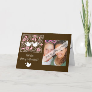 Will You Be My Bridesmaid Card Love Birds