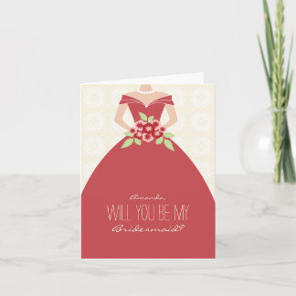 Will You Be My Bridesmaid Card (maroon)