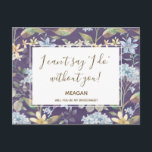 Will you be my bridesmaid card navy floral<br><div class="desc">A beautiful watercolour navy floral design postcard to send to your bridesmaids/flower girls etc to be! Simply change the name for each of your bridesmaids (or maid of honour/flower girl etc). Personalise the message on the reverse to suit you if required or delete if you would like to handwrite it....</div>