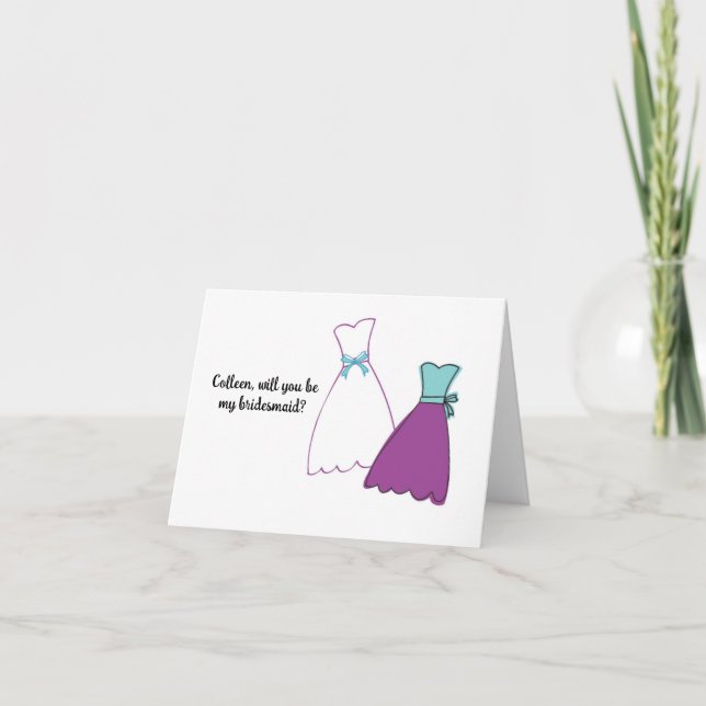Will you be my bridesmaid card personalised  (Front)